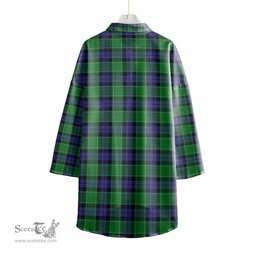 ScotsTee Shop Scottish Graham of Menteith Modern Clan Crest Tartan Womens Elbow Sleeve Chiffon Shirt