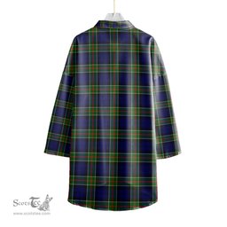 ScotsTee Shop Scottish Colquhoun Modern Clan Crest Tartan Womens Elbow Sleeve Chiffon Shirt