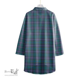 ScotsTee Shop Scottish Douglas Modern Clan Crest Tartan Womens Elbow Sleeve Chiffon Shirt