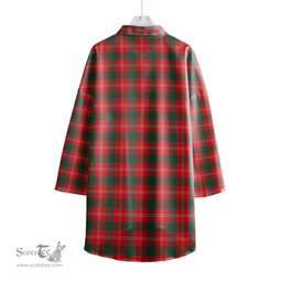 ScotsTee Shop Scottish Chisholm Modern Clan Crest Tartan Womens Elbow Sleeve Chiffon Shirt