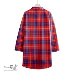 ScotsTee Shop Scottish Hamilton Modern Clan Tartan Womens Elbow Sleeve Chiffon Shirt