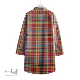 ScotsTee Shop Scottish Drummond of Strathallan Clan Crest Tartan Womens Elbow Sleeve Chiffon Shirt
