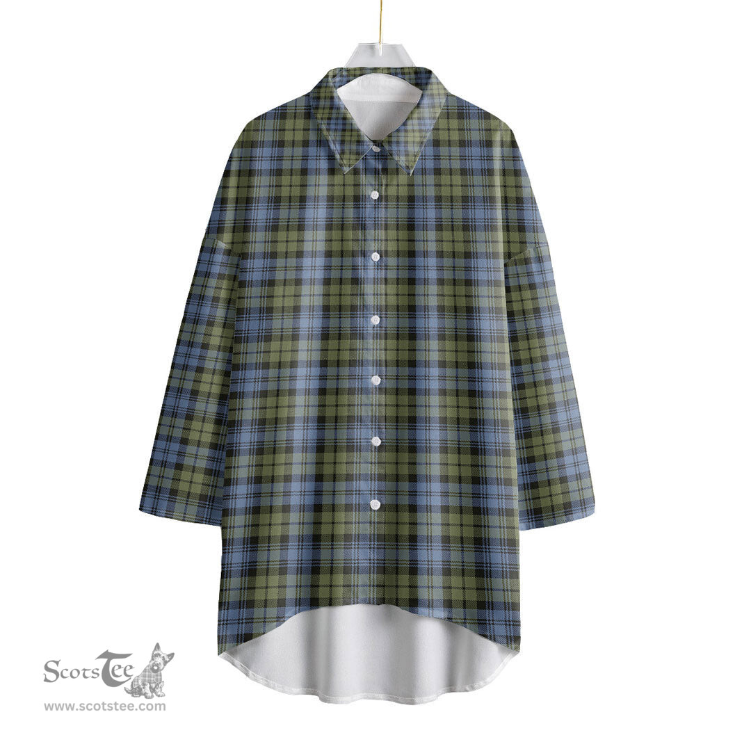 ScotsTee Shop Scottish Campbell Faded Clan Tartan Womens Elbow Sleeve Chiffon Shirt