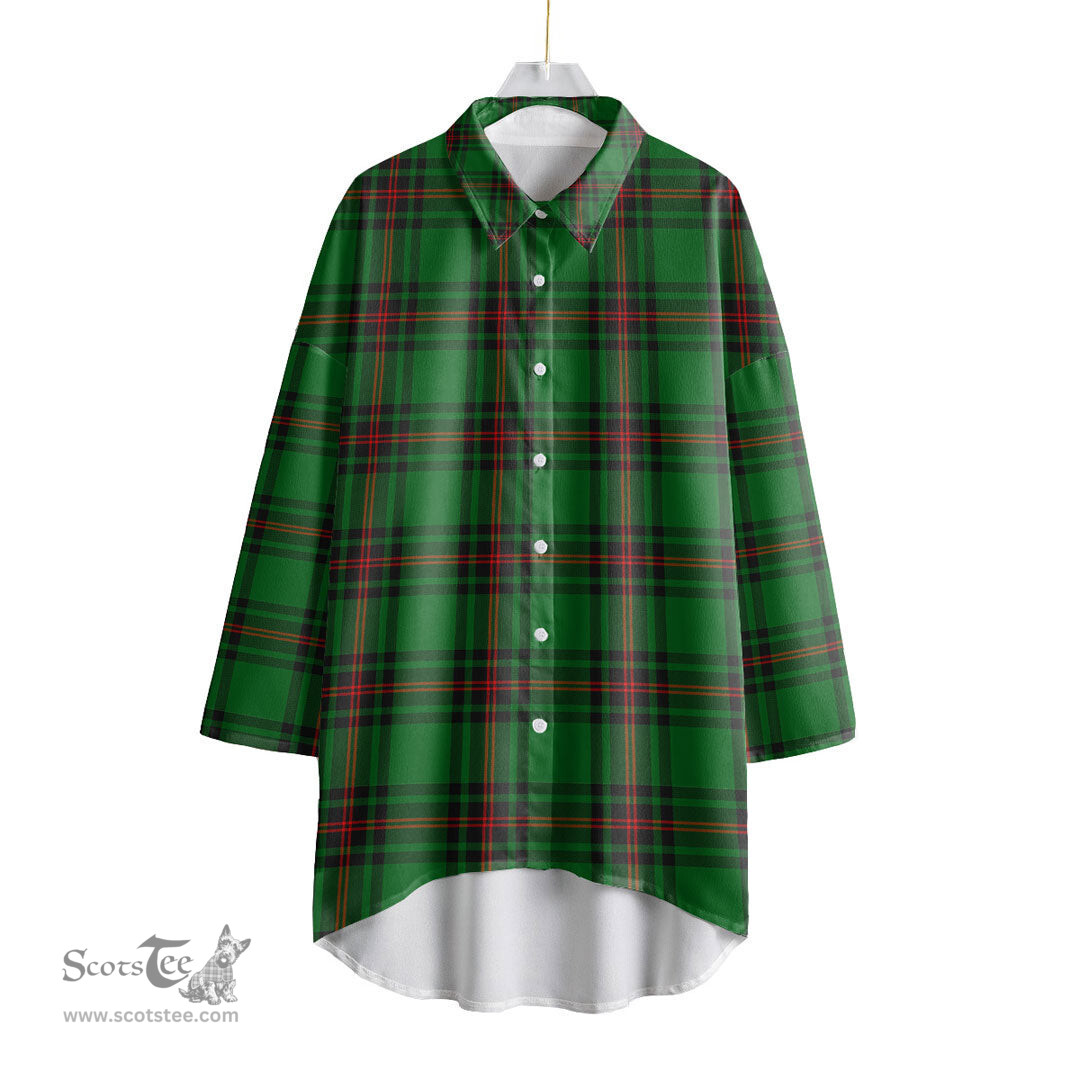 ScotsTee Shop Scottish Fife District Clan Tartan Womens Elbow Sleeve Chiffon Shirt