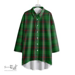 ScotsTee Shop Scottish Fife District Clan Tartan Womens Elbow Sleeve Chiffon Shirt