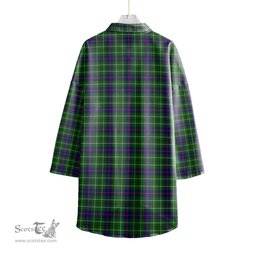 ScotsTee Shop Scottish Duncan Modern Clan Crest Tartan Womens Elbow Sleeve Chiffon Shirt