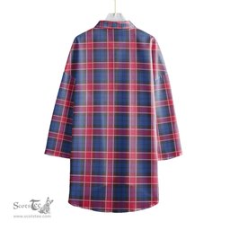ScotsTee Shop Scottish Graham of Menteith Red Clan Tartan Womens Elbow Sleeve Chiffon Shirt