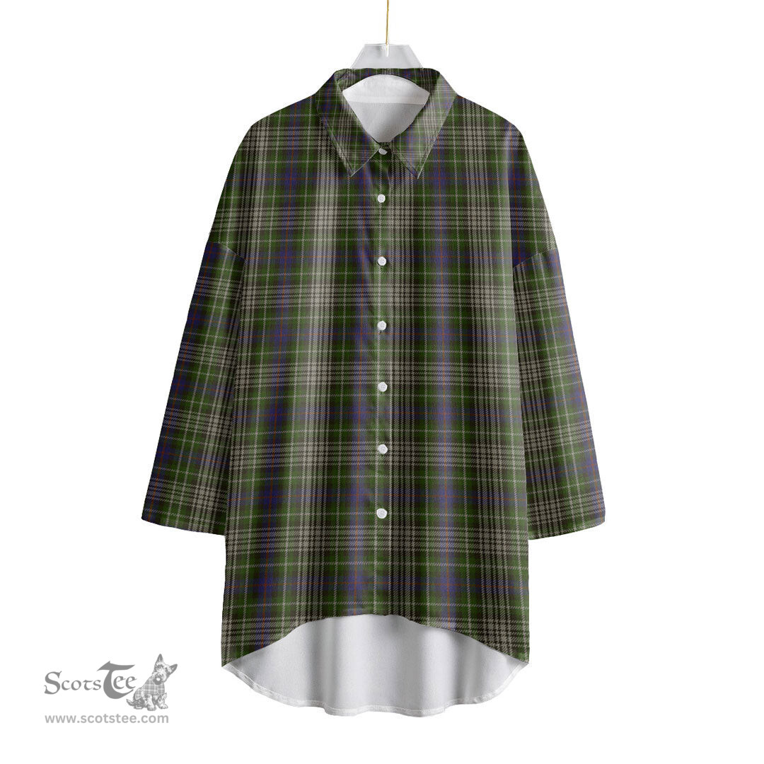 ScotsTee Shop Scottish Davidson Tulloch Dress Clan Tartan Womens Elbow Sleeve Chiffon Shirt