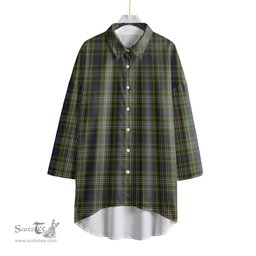 ScotsTee Shop Scottish Davidson Tulloch Dress Clan Tartan Womens Elbow Sleeve Chiffon Shirt