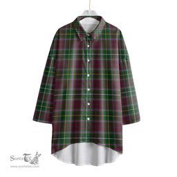 ScotsTee Shop Scottish Crosbie Clan Tartan Womens Elbow Sleeve Chiffon Shirt