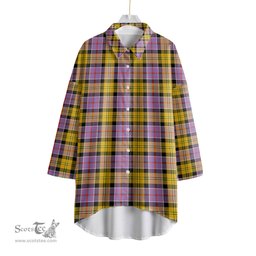 ScotsTee Shop Scottish Culloden Ancient Clan Tartan Womens Elbow Sleeve Chiffon Shirt
