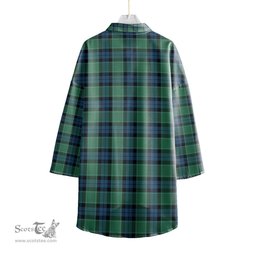 ScotsTee Shop Scottish Graham of Menteith Ancient Clan Crest Tartan Womens Elbow Sleeve Chiffon Shirt
