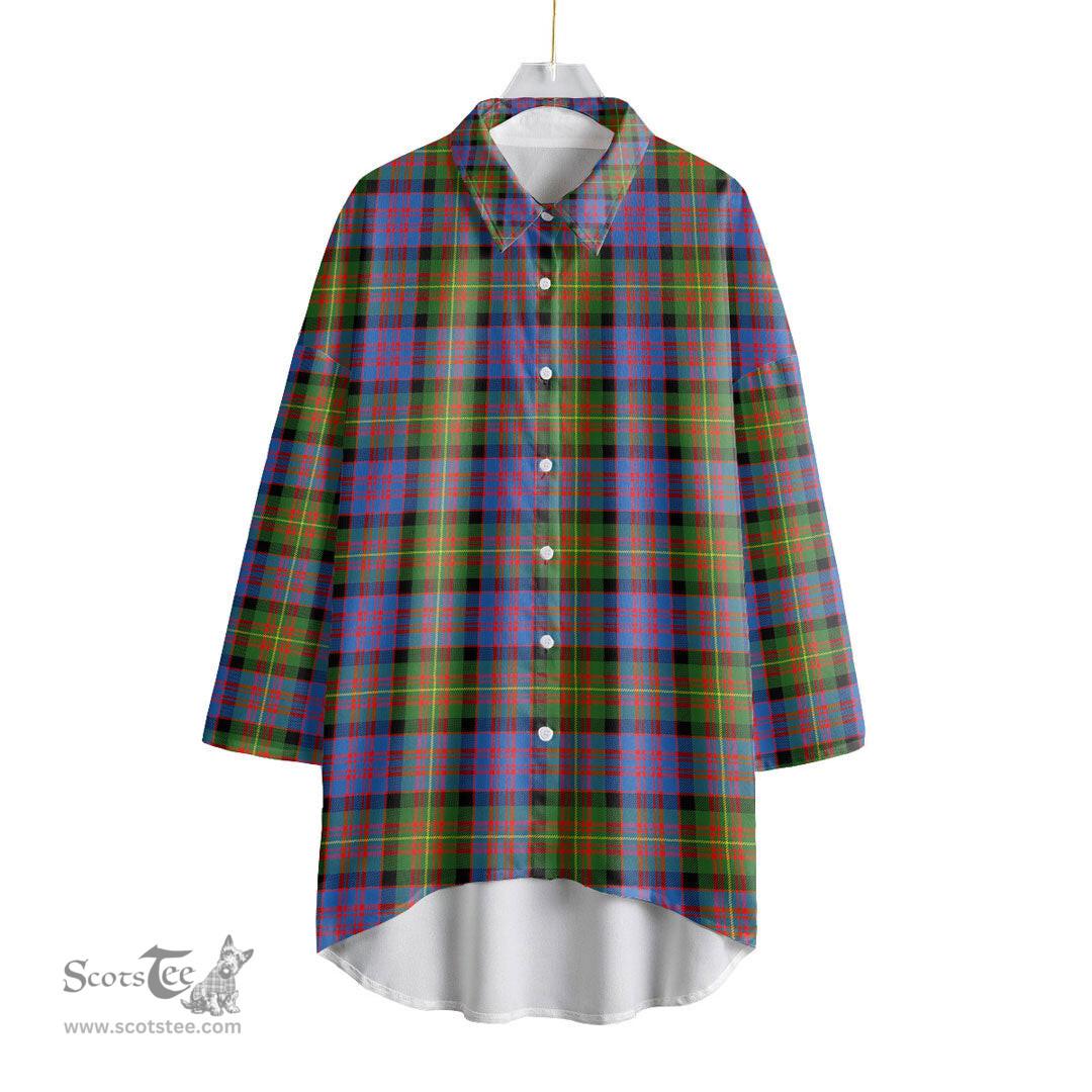ScotsTee Shop Scottish Carnegie Ancient Clan Tartan Womens Elbow Sleeve Chiffon Shirt