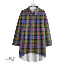ScotsTee Shop Scottish Carnegie Ancient Clan Tartan Womens Elbow Sleeve Chiffon Shirt