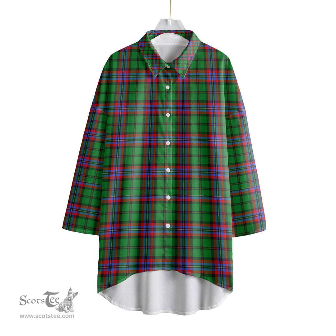 ScotsTee Shop Scottish McGeachie Clan Tartan Womens Elbow Sleeve Chiffon Shirt