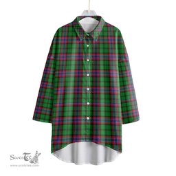 ScotsTee Shop Scottish McGeachie Clan Tartan Womens Elbow Sleeve Chiffon Shirt