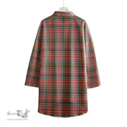 ScotsTee Shop Scottish MacPherson Weathered Clan Tartan Womens Elbow Sleeve Chiffon Shirt