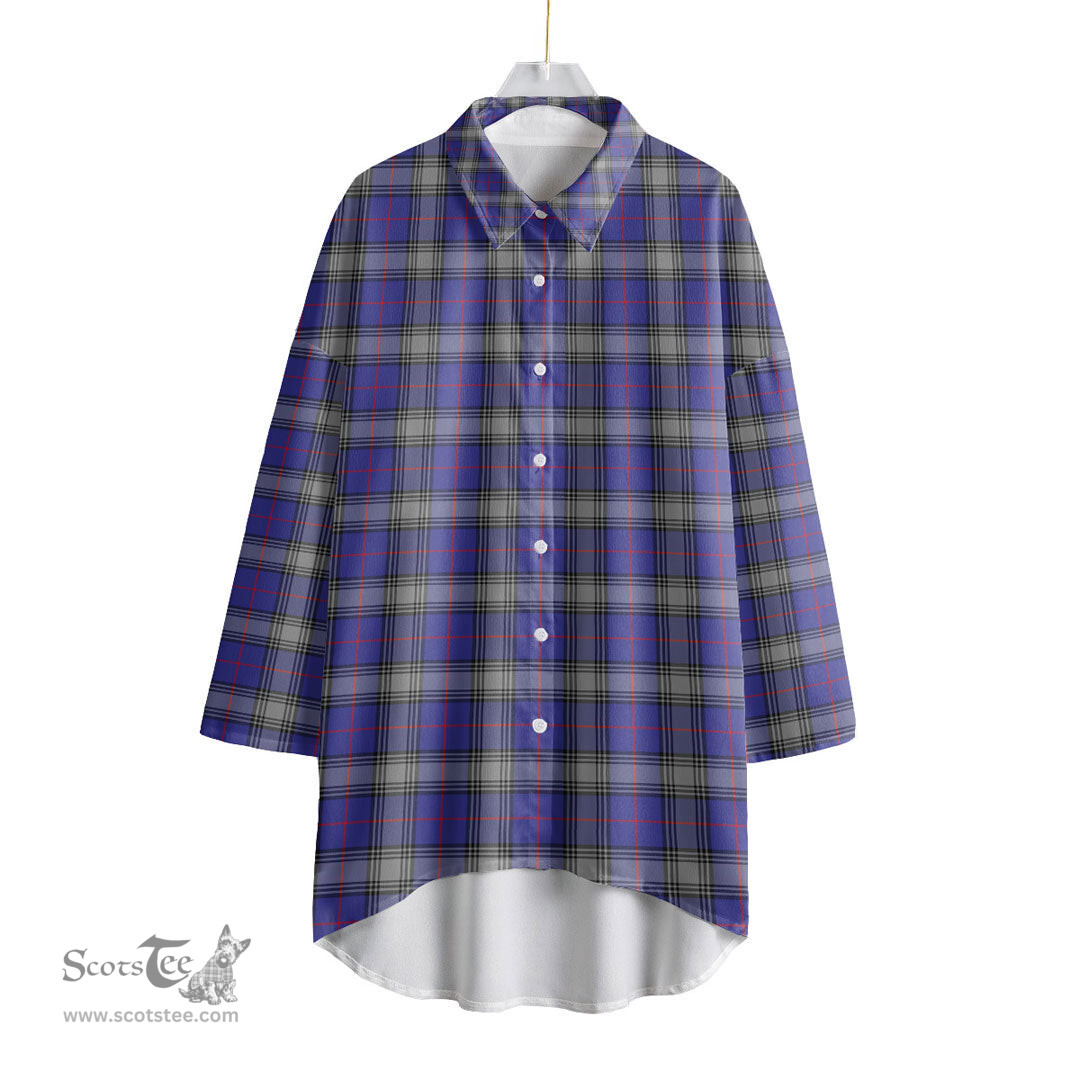 ScotsTee Shop Scottish Kinnaird Clan Tartan Womens Elbow Sleeve Chiffon Shirt