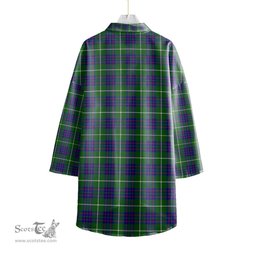 ScotsTee Shop Scottish MacIntyre Hunting Modern Clan Tartan Womens Elbow Sleeve Chiffon Shirt