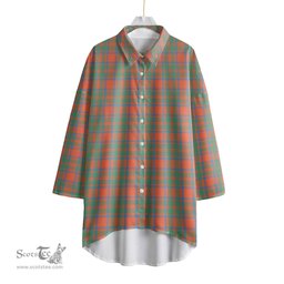 ScotsTee Shop Scottish MacKintosh Ancient Clan Tartan Womens Elbow Sleeve Chiffon Shirt
