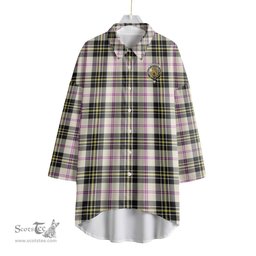ScotsTee Shop Scottish MacPherson Dress Ancient Clan Crest Tartan Womens Elbow Sleeve Chiffon Shirt