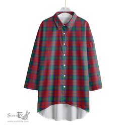 ScotsTee Shop Scottish Lindsay Modern Clan Tartan Womens Elbow Sleeve Chiffon Shirt