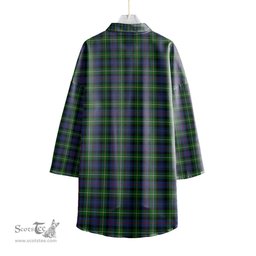 ScotsTee Shop Scottish MacKenzie Modern Clan Crest Tartan Womens Elbow Sleeve Chiffon Shirt