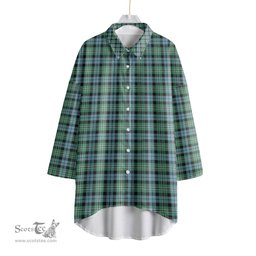 ScotsTee Shop Scottish Melville Clan Tartan Womens Elbow Sleeve Chiffon Shirt