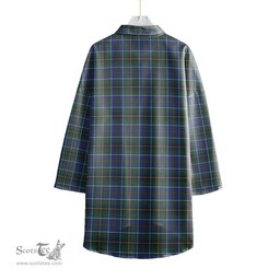 ScotsTee Shop Scottish MacInnes Modern Clan Tartan Womens Elbow Sleeve Chiffon Shirt