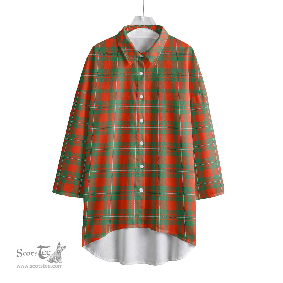 ScotsTee Shop Scottish MacGregor Ancient Clan Tartan Womens Elbow Sleeve Chiffon Shirt