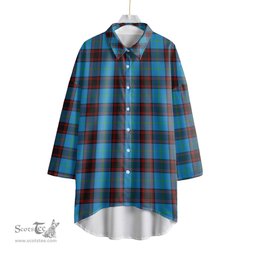 ScotsTee Shop Scottish Home Ancient Clan Tartan Womens Elbow Sleeve Chiffon Shirt