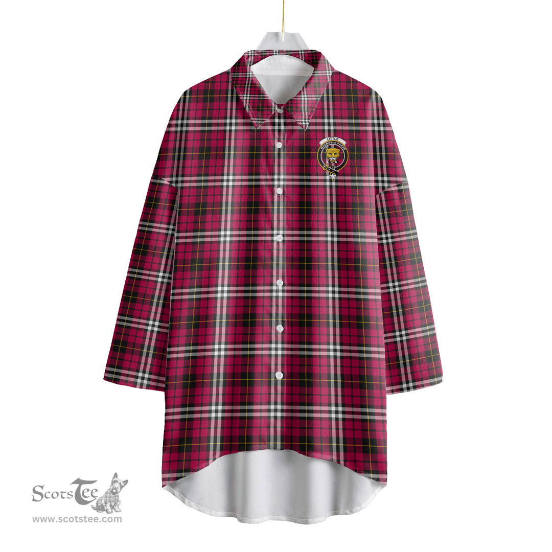 ScotsTee Shop Scottish Little Clan Crest Tartan Womens Elbow Sleeve Chiffon Shirt