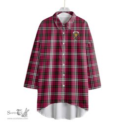 ScotsTee Shop Scottish Little Clan Crest Tartan Womens Elbow Sleeve Chiffon Shirt