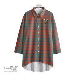 ScotsTee Shop Scottish Matheson Ancient Clan Crest Tartan Womens Elbow Sleeve Chiffon Shirt
