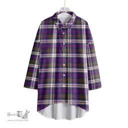 ScotsTee Shop Scottish MacDonald Dress Modern Clan Tartan Womens Elbow Sleeve Chiffon Shirt
