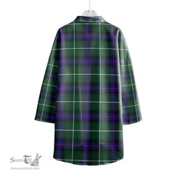 ScotsTee Shop Scottish MacDonald of the Isles Hunting Modern Clan Tartan Womens Elbow Sleeve Chiffon Shirt