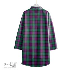 ScotsTee Shop Scottish MacArthur Milton Clan Crest Tartan Womens Elbow Sleeve Chiffon Shirt