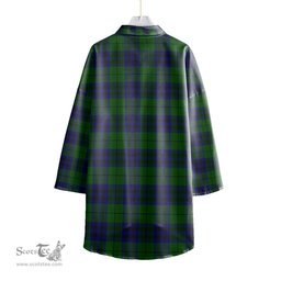 ScotsTee Shop Scottish Keith Modern Clan Tartan Womens Elbow Sleeve Chiffon Shirt