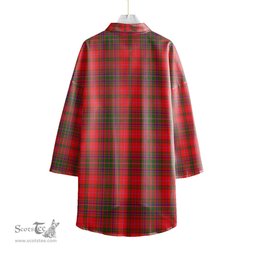 ScotsTee Shop Scottish MacDougall Modern Clan Tartan Womens Elbow Sleeve Chiffon Shirt