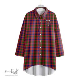 ScotsTee Shop Scottish MacIntyre Modern Clan Crest Tartan Womens Elbow Sleeve Chiffon Shirt
