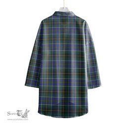 ScotsTee Shop Scottish MacInnes Modern Clan Crest Tartan Womens Elbow Sleeve Chiffon Shirt