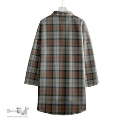 ScotsTee Shop Scottish MacLeod of Harris Weathered Clan Crest Tartan Womens Elbow Sleeve Chiffon Shirt