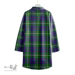 ScotsTee Shop Scottish MacIntyre Hunting Modern Clan Crest Tartan Womens Elbow Sleeve Chiffon Shirt