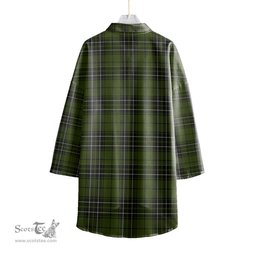 ScotsTee Shop Scottish MacLean Hunting Clan Crest Tartan Womens Elbow Sleeve Chiffon Shirt