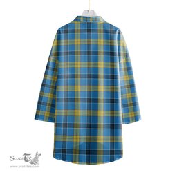 ScotsTee Shop Scottish Laing Clan Crest Tartan Womens Elbow Sleeve Chiffon Shirt