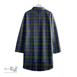 ScotsTee Shop Scottish MacLeod of Harris Modern Clan Tartan Womens Elbow Sleeve Chiffon Shirt