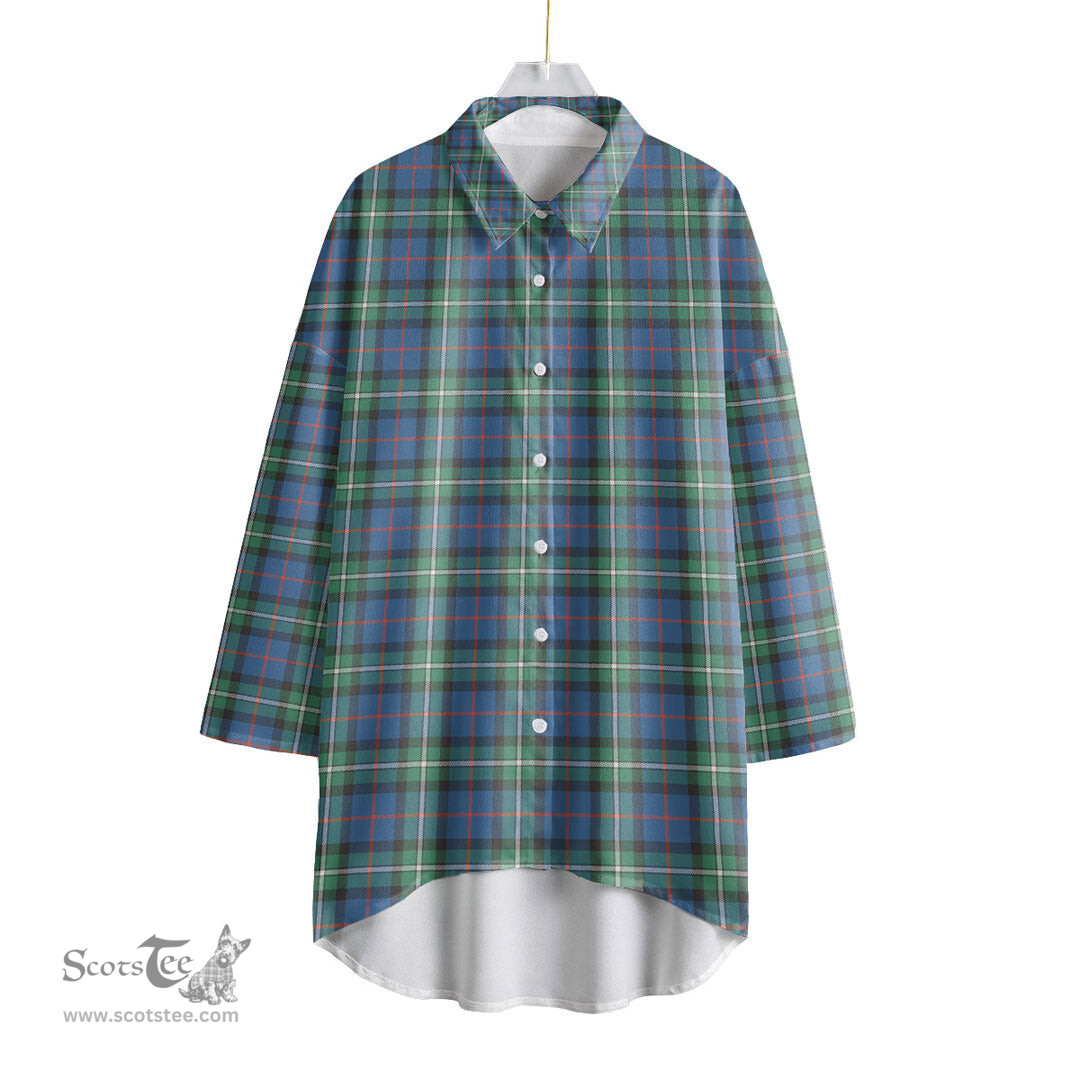 ScotsTee Shop Scottish MacPhail Hunting Ancient Clan Tartan Womens Elbow Sleeve Chiffon Shirt