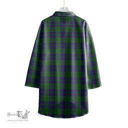 ScotsTee Shop Scottish Lockhart Modern Clan Tartan Womens Elbow Sleeve Chiffon Shirt