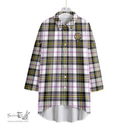 ScotsTee Shop Scottish MacPherson Dress Modern Clan Crest Tartan Womens Elbow Sleeve Chiffon Shirt