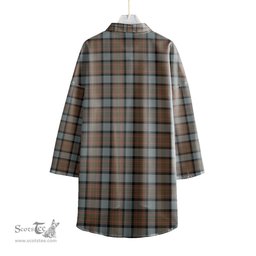 ScotsTee Shop Scottish MacLaren Weathered Clan Crest Tartan Womens Elbow Sleeve Chiffon Shirt